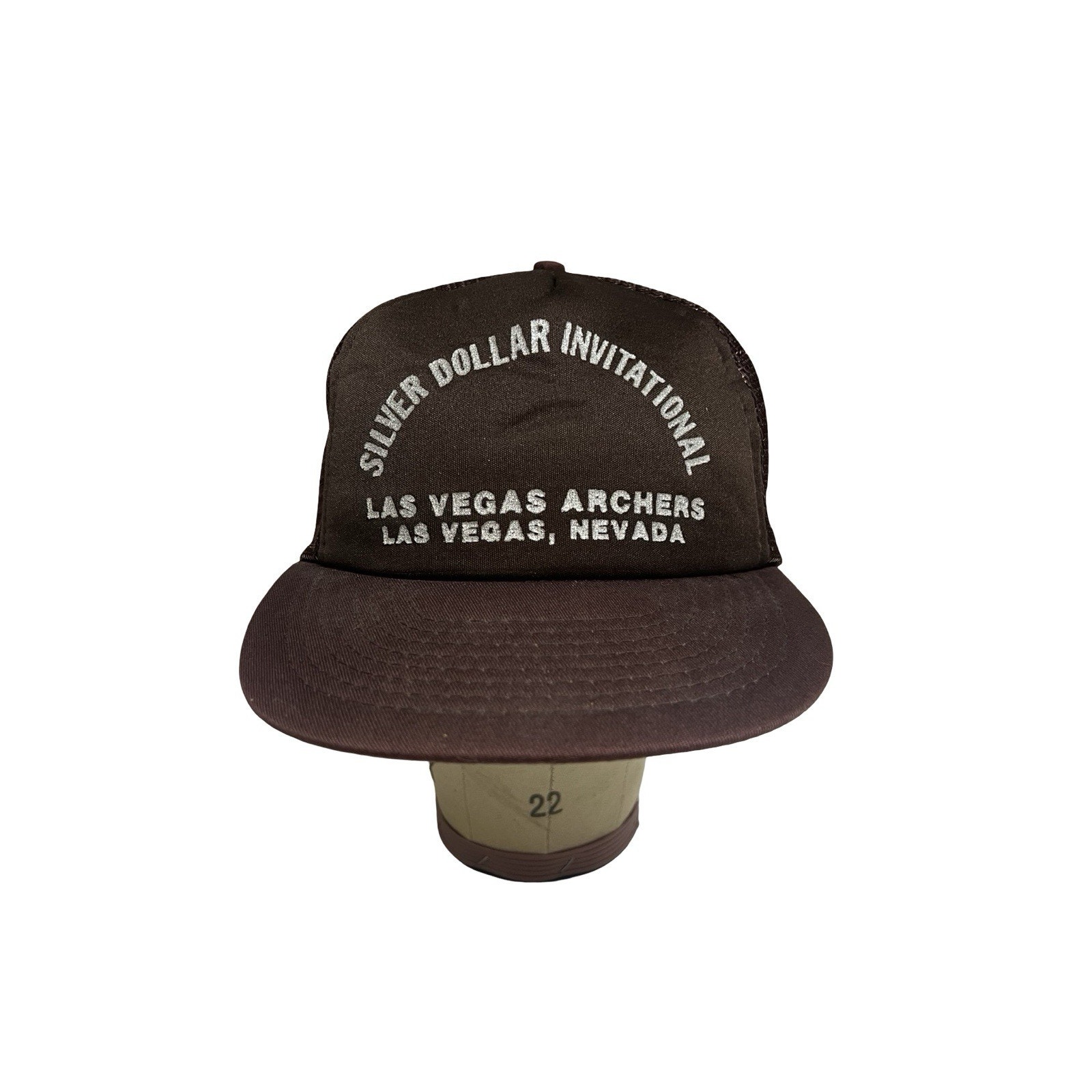 Vtg Las Vegas Archers Silver Dollar Invitational Mesh Trucker Snapback Hat Cap